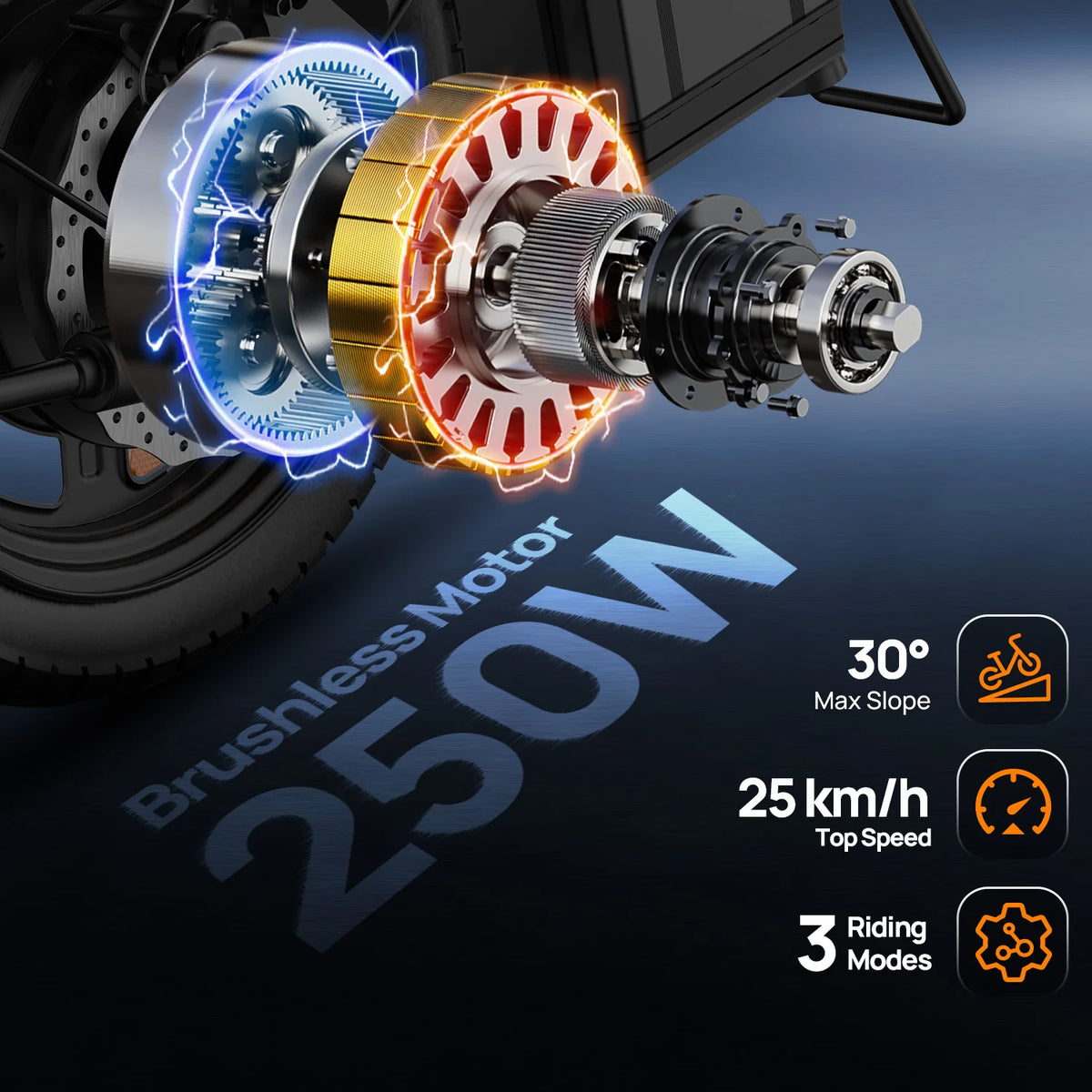 F1L 14 Inch Folding Electric Bike with 250W 48V Motor and 7.5Ah Battery, Aluminium Frame
