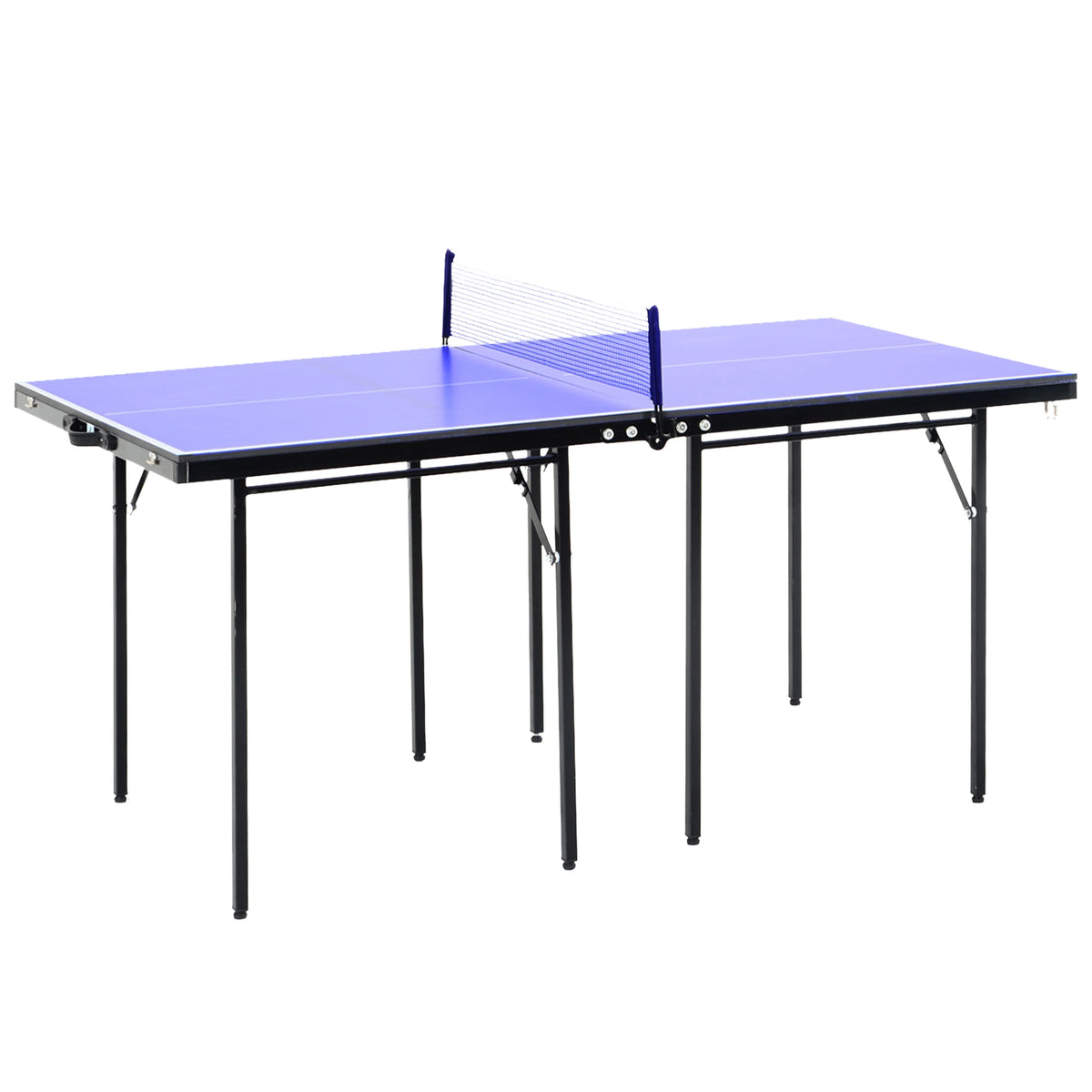Folding 5ft Mini Table Tennis Table with Net, Blue