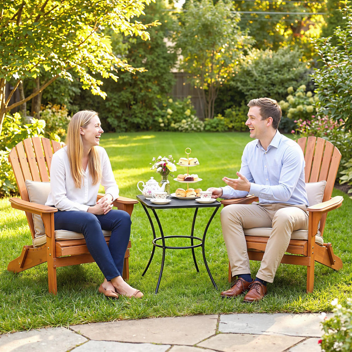 Square Garden Bistro Table 45x45x50cm Powder Coated Steel Mesh Top Curved Base Outdoor Side Table Black