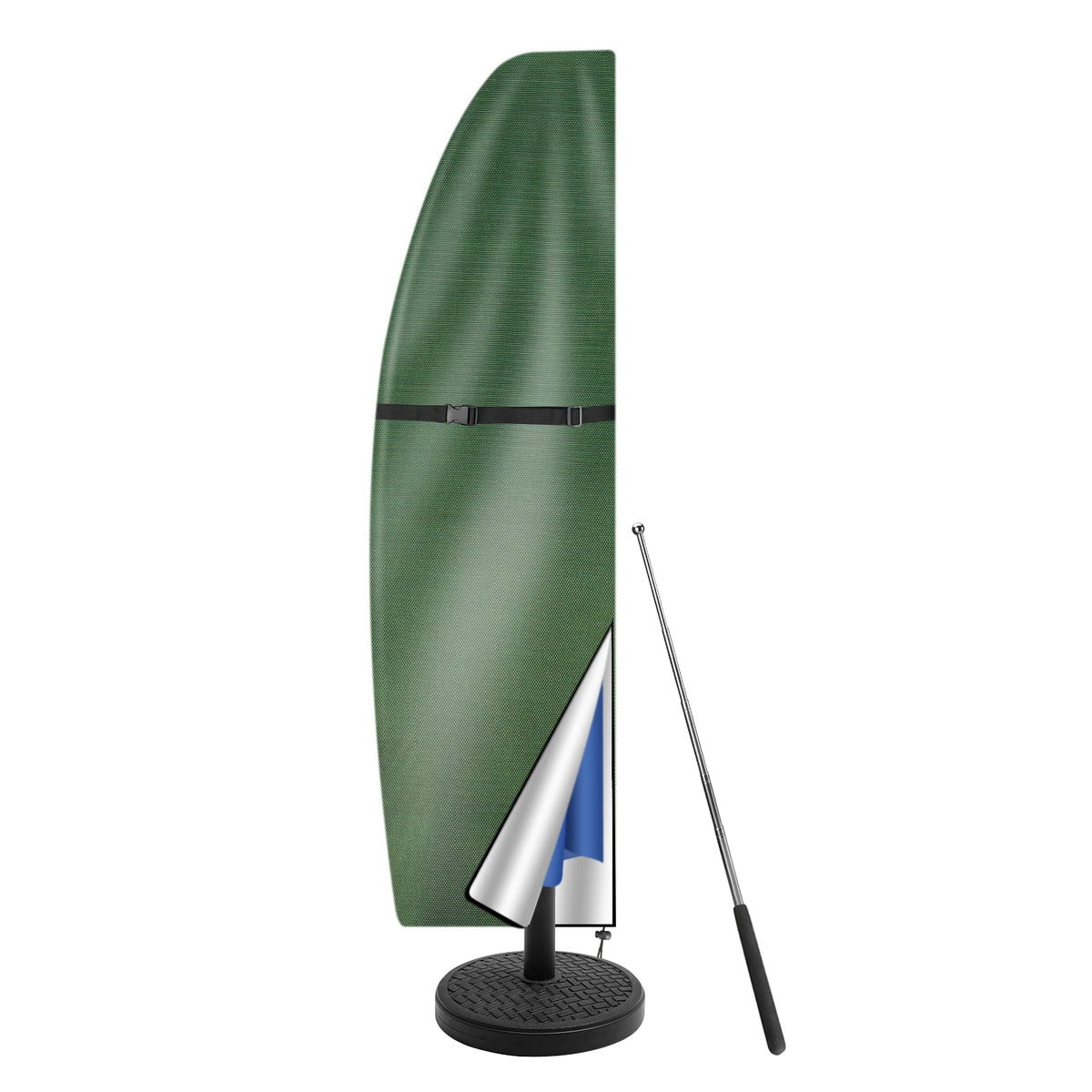 Patio Umbrella Cover for Offset Cantilever Banana Parasols, Waterproof with Zip and Rod