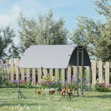 Walk-In Galvanised Chicken Run with Water-Resistant Cover Lockable Door and Hexagonal Mesh for 12-18 Chickens