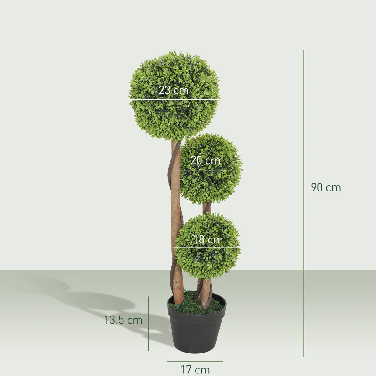 Artificial Plants, 90cm Boxwood Ball Topiary Trees for Indoor Outdoor Decor