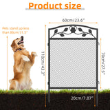 BINGOPAW 5 Panel Heavy Duty Metal Decorative Garden Fence Dog Playpen Animal Barrier Indoor Outdoor Black