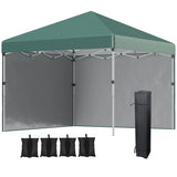 3 x 3m Pop Up Gazebo with 2 Removable Sidewalls, Leg Weight Bags, Ground Pegs and Wheeled Carry Bag for Outdoor Events
