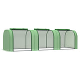 Tunnel Greenhouse with Steel Frame and Zipped Roll-Up Doors for Garden Patio Balcony and Allotment