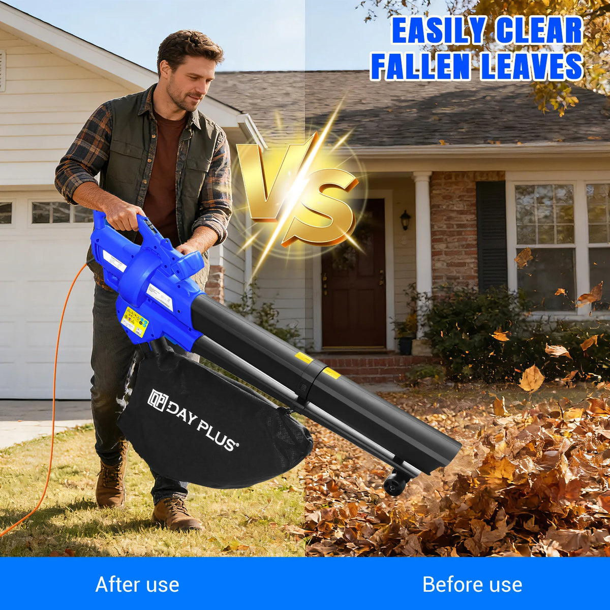 3-in-1 Electric Leaf Blower, Garden Vacuum and Mulcher 3500W with 35L Bag and 10m Cable