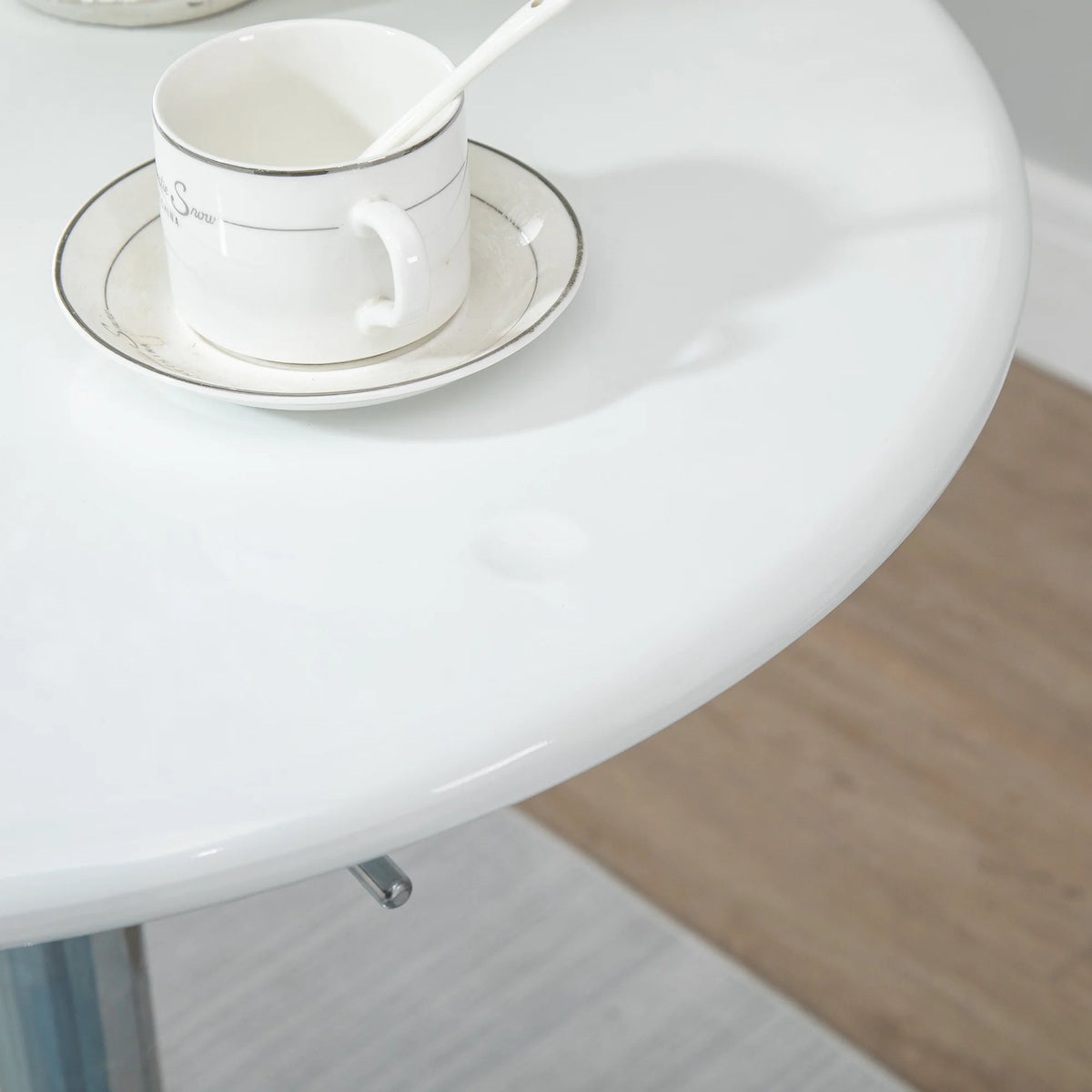 Painted Top Bistro Pub Table, Adjustable Swivel Counter Table, White