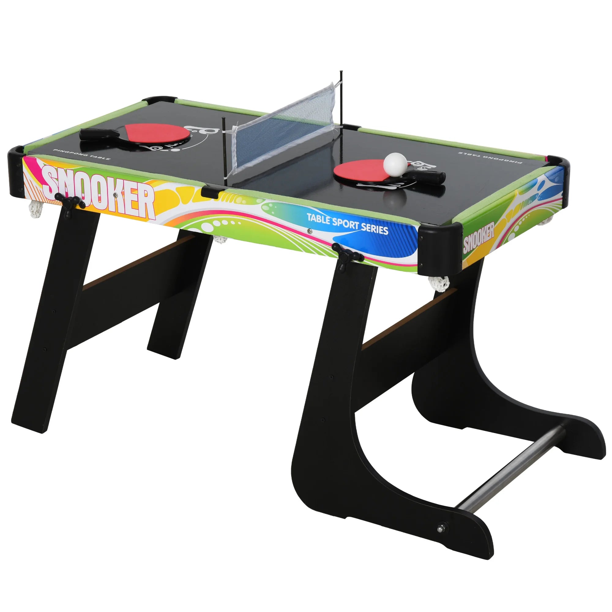4-in-1 Multi Games Table Folding Air Hockey Football Pool Table Tennis MDF Family Game Table for Home
