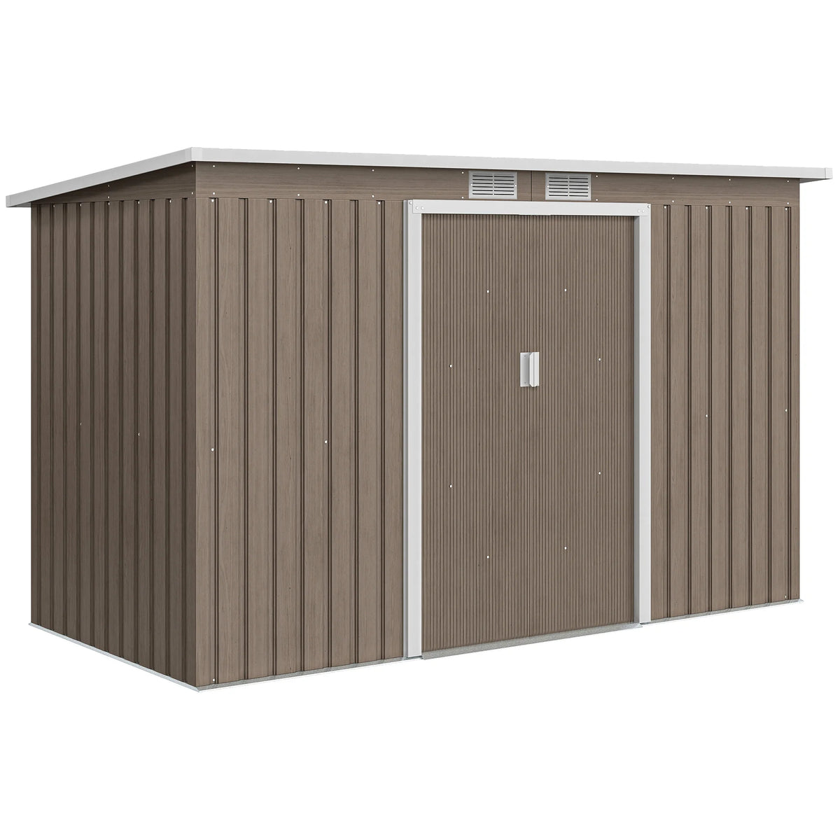 Galvanised Steel Garden Storage Shed, Dark Green