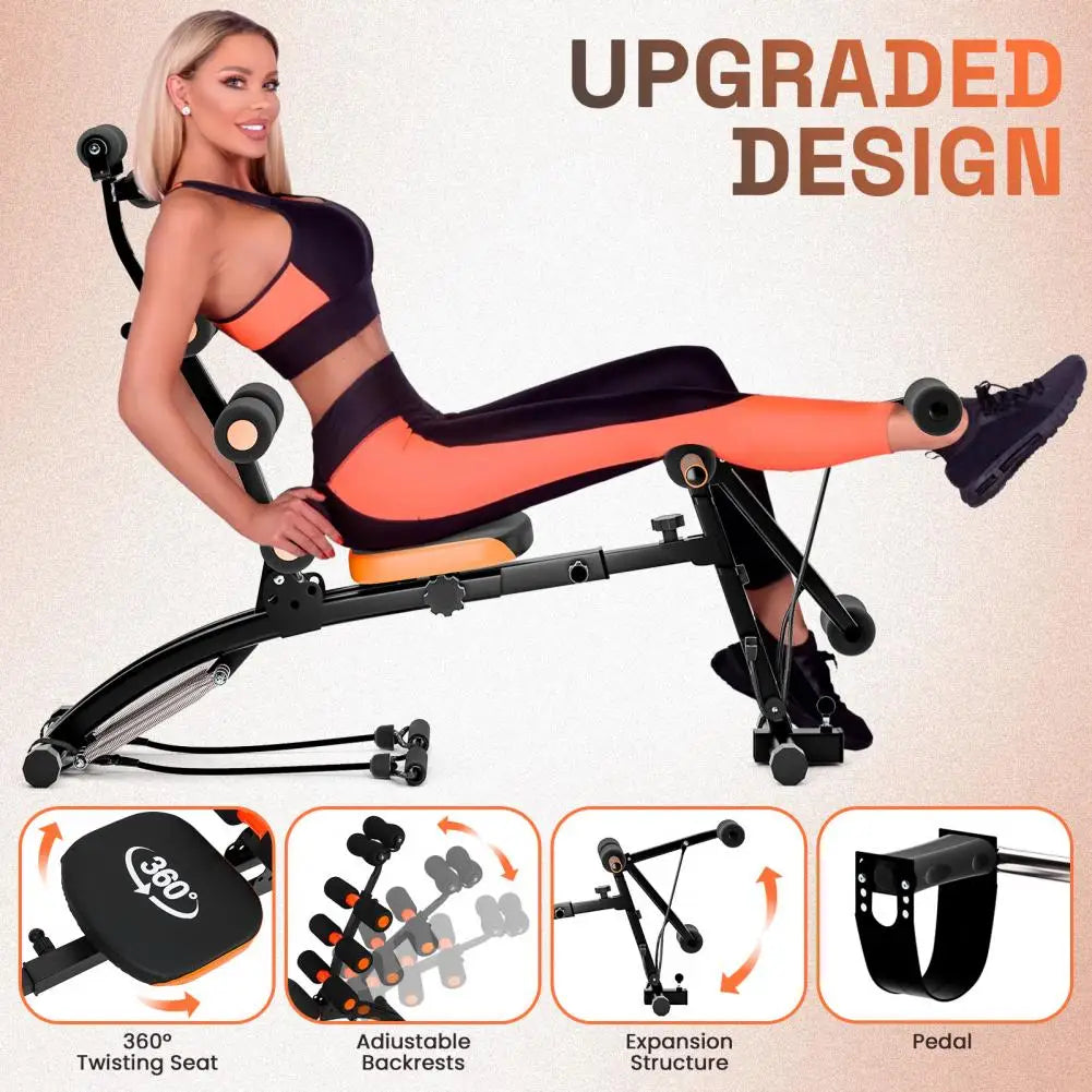 6 in 1 Adjustable Abdominal Workout Machine – Core & Sit Up Strength Training Bench