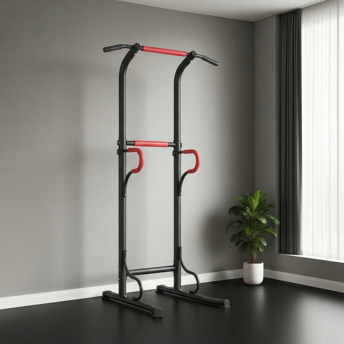Multi-Use Power Tower with Pull-Up, Dip and Leg Raise Stations