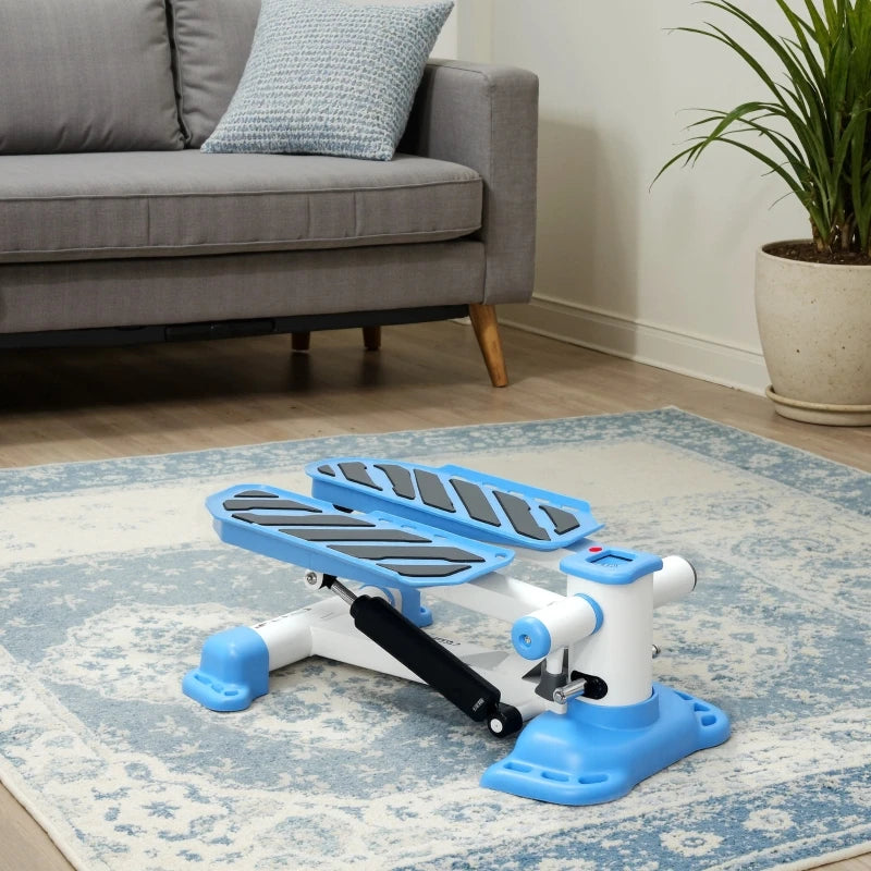 Portable Mini Stepper LCD Display Anti-Skid Pedals 100kg Capacity Compact Fitness Machine for Home Gym Office Blue