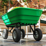 Outsunny Set of 4 Pneumatic Wheelbarrow Wheels | 10" Rubber Replacement Tyres for Garden Carts