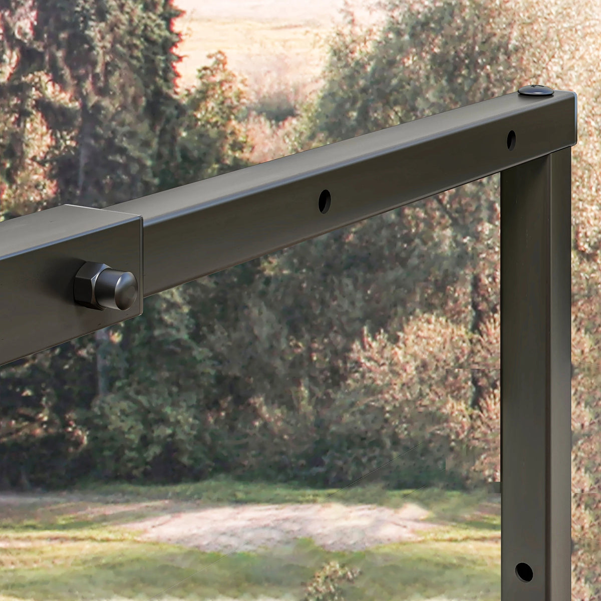 Adjustable Metal Log Store Rack with Hooks, 100–150cm, Black