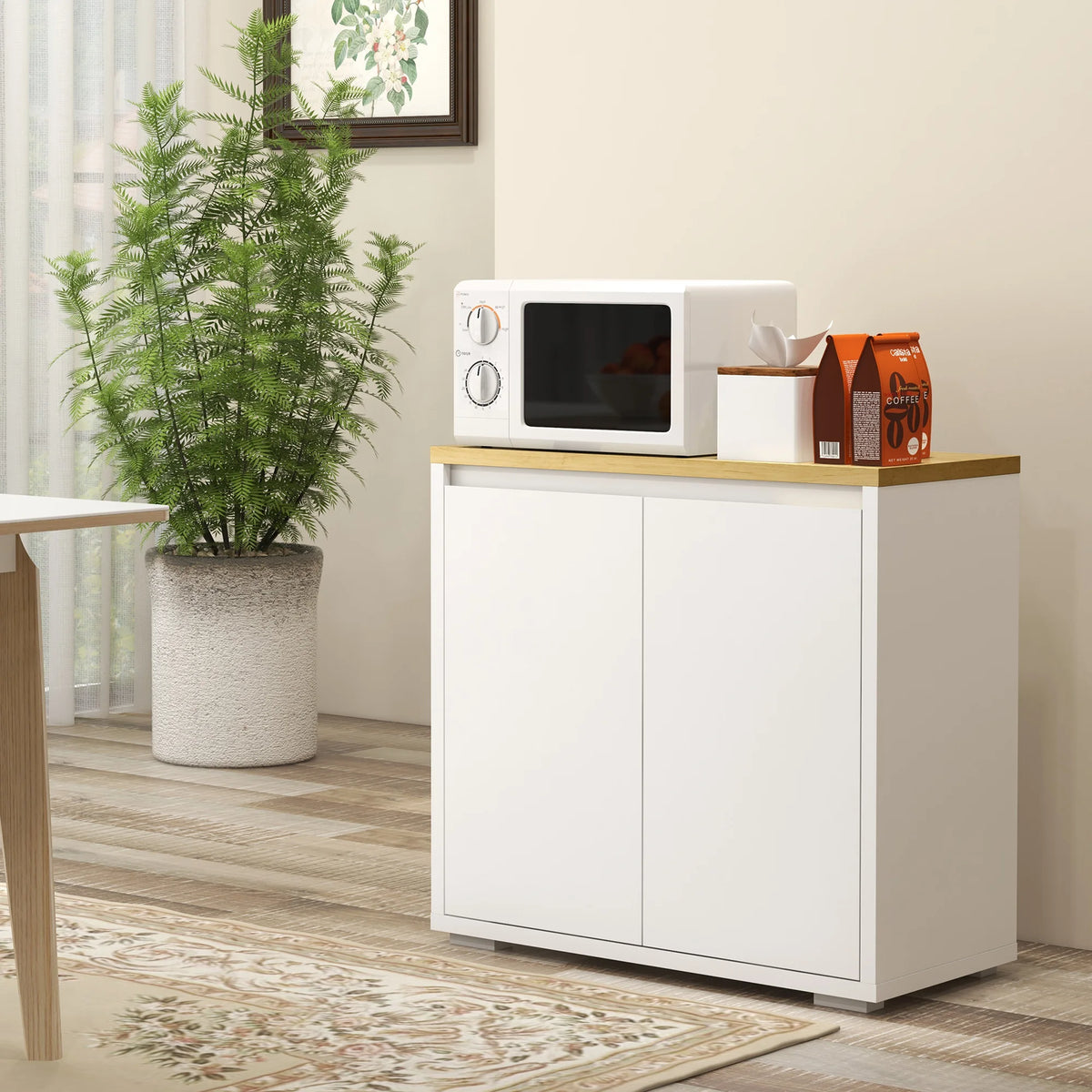 Sideboard Living Room Cabinet with Double Doors and Adjustable Shelf