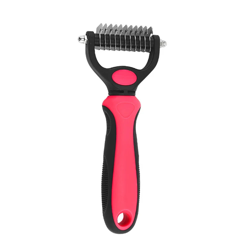 Professional Pet Deshedding Brush | Stainless Steel Fur & Knot Cutter for Dogs & Cats
