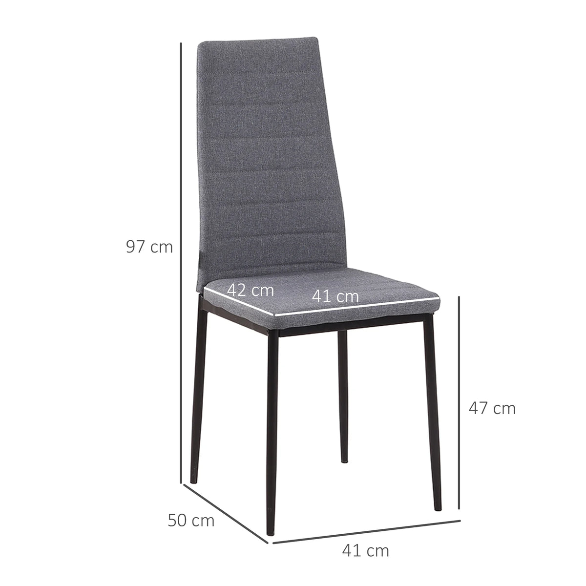 Dining Chairs Upholstered Fabric Accent Chairs with Metal Legs, Set of 4