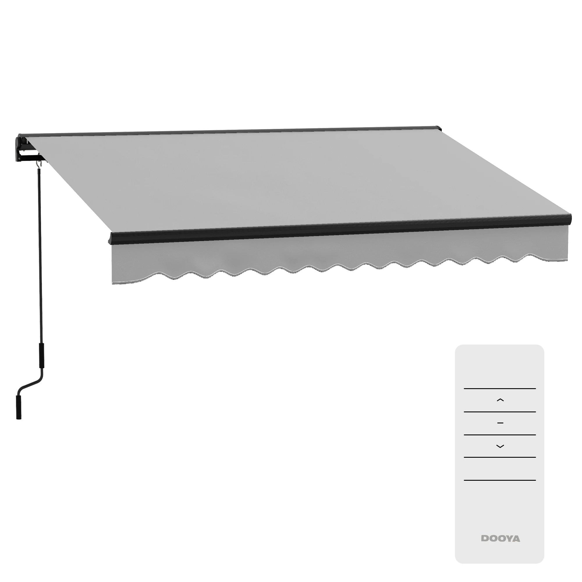 3x2m Electric Retractable Awning with Remote Control Aluminium Frame UV PU Coated Canopy Light Grey
