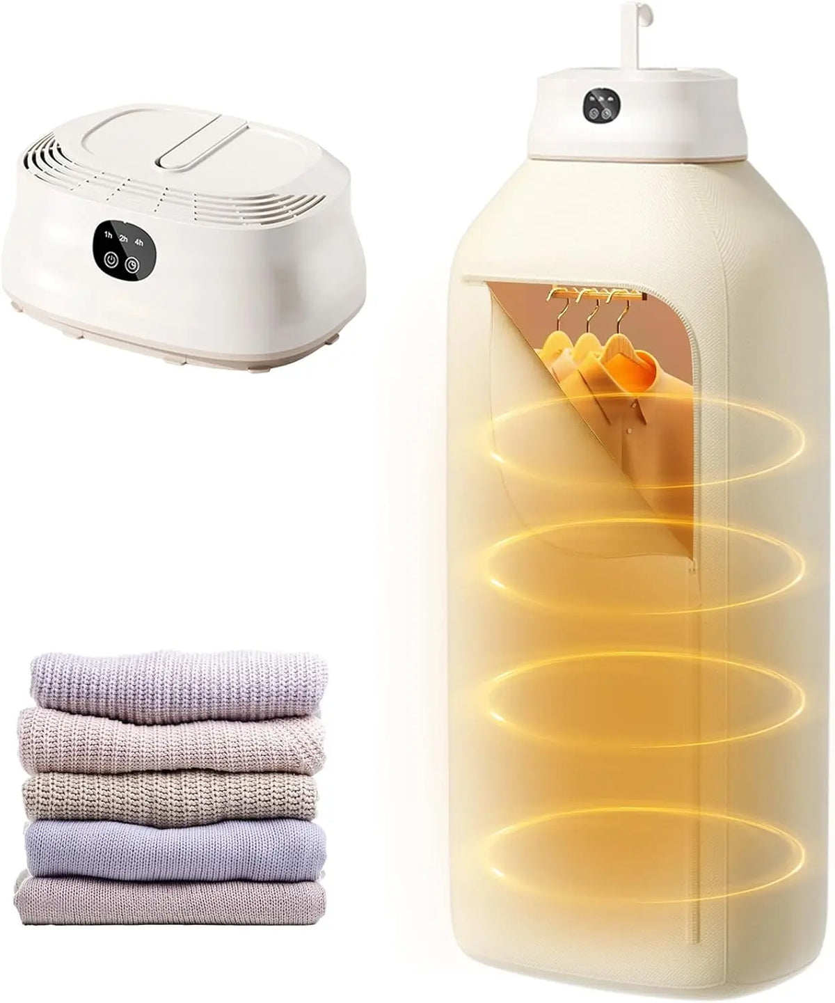 Portable Clothes Dryer with Timer and Drying Bag, Compact Electric Dryer for Travel and Small Spaces
