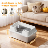 XL Enclosed Cat Litter Box, High Sided Litter Pan for Big Cats | Hackerprice®