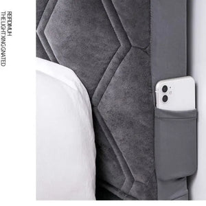 All-Inclusive Velvet Headboard Cover Super Soft Smooth Quilted Head Cover Thicken Solid Color Bed Back Dust Protector Cover