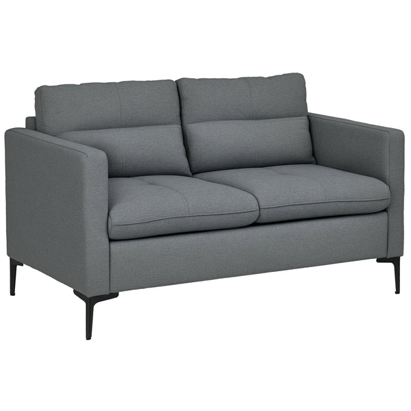 Two seater sofa shown from the side showing seat depth and arm height