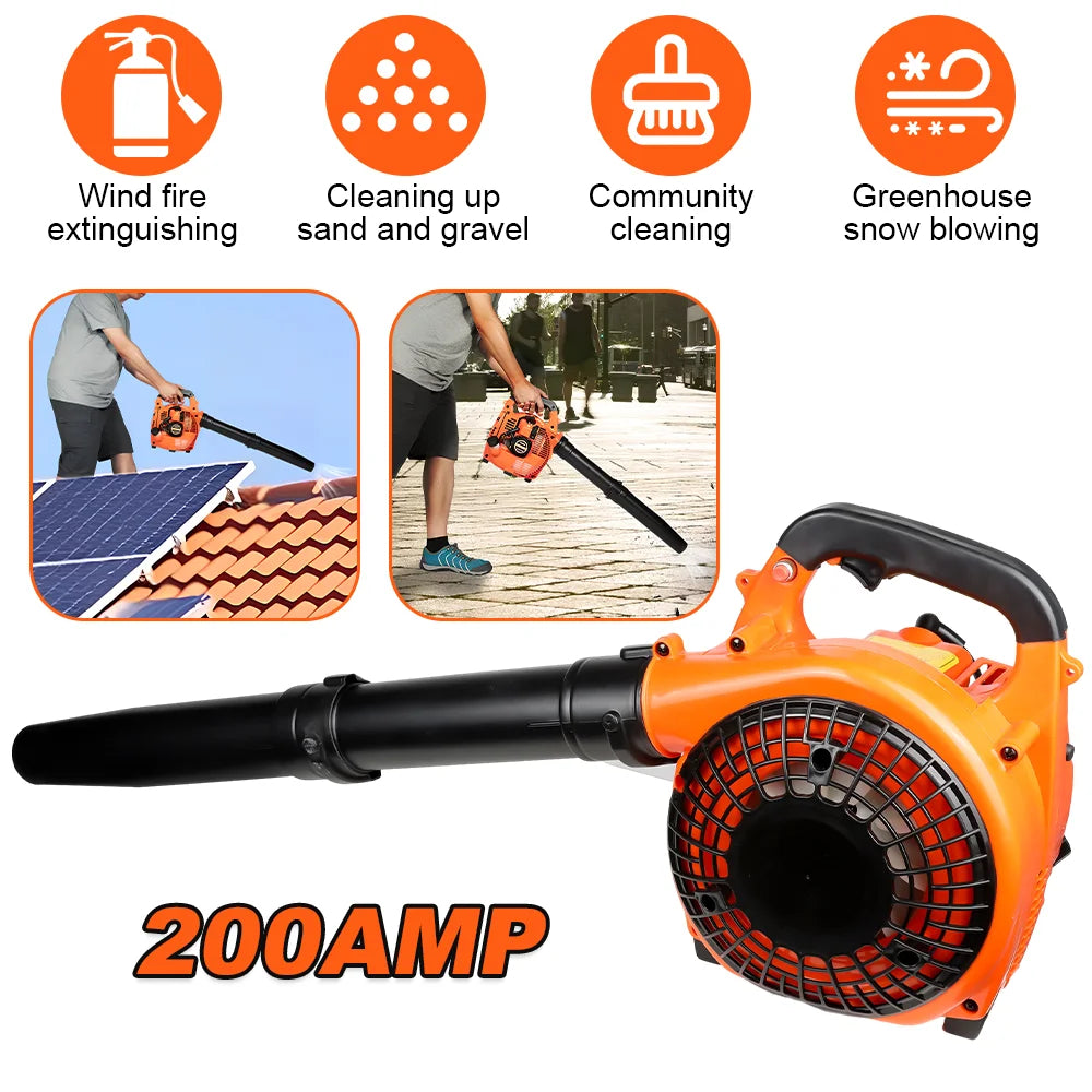 25.4cc 2-Stroke Petrol Leaf Blower, Handheld Garden Blower with 0.9L Tank