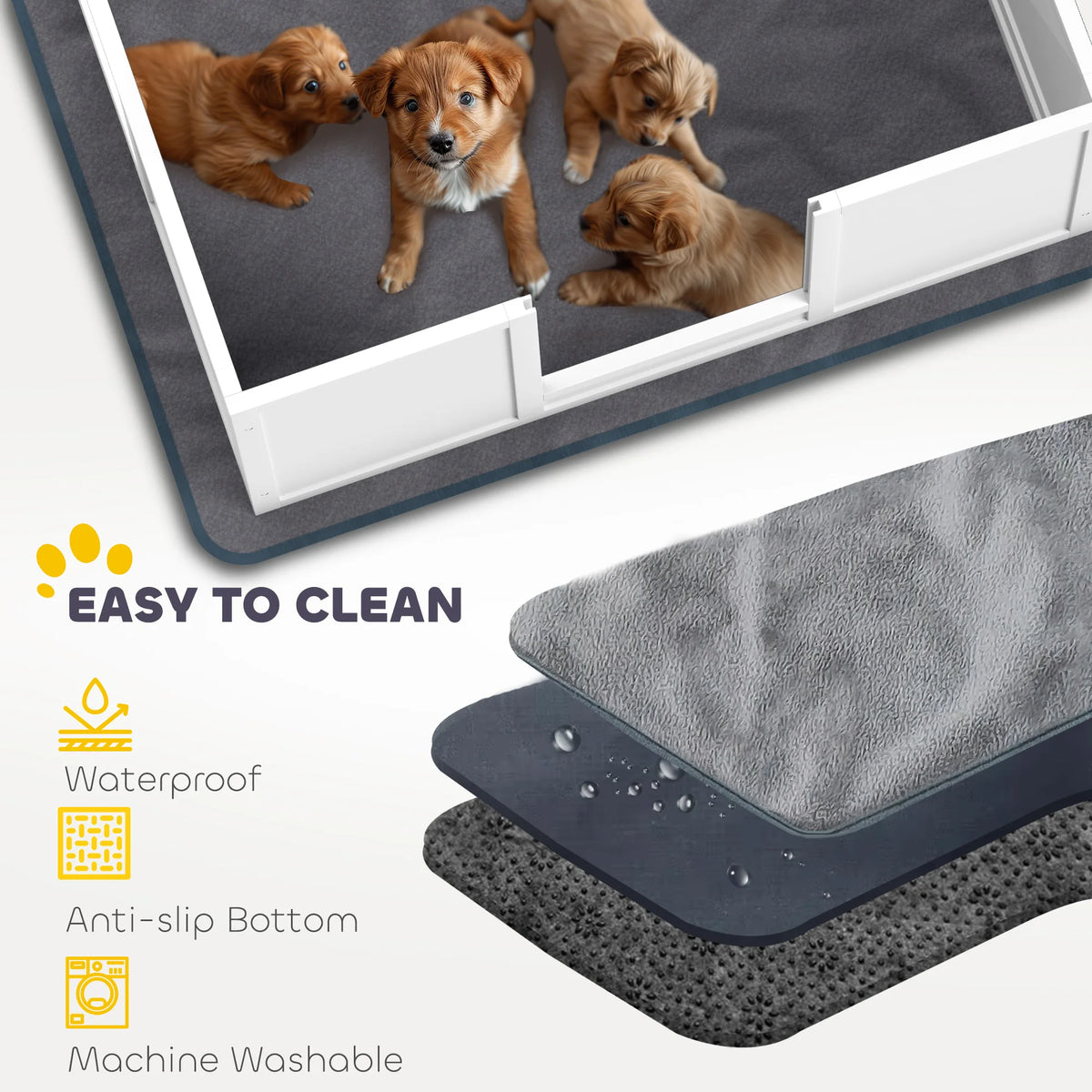 Dog Whelping Box with Washable Pad and Adjustable Entrance, 100 x 96cm