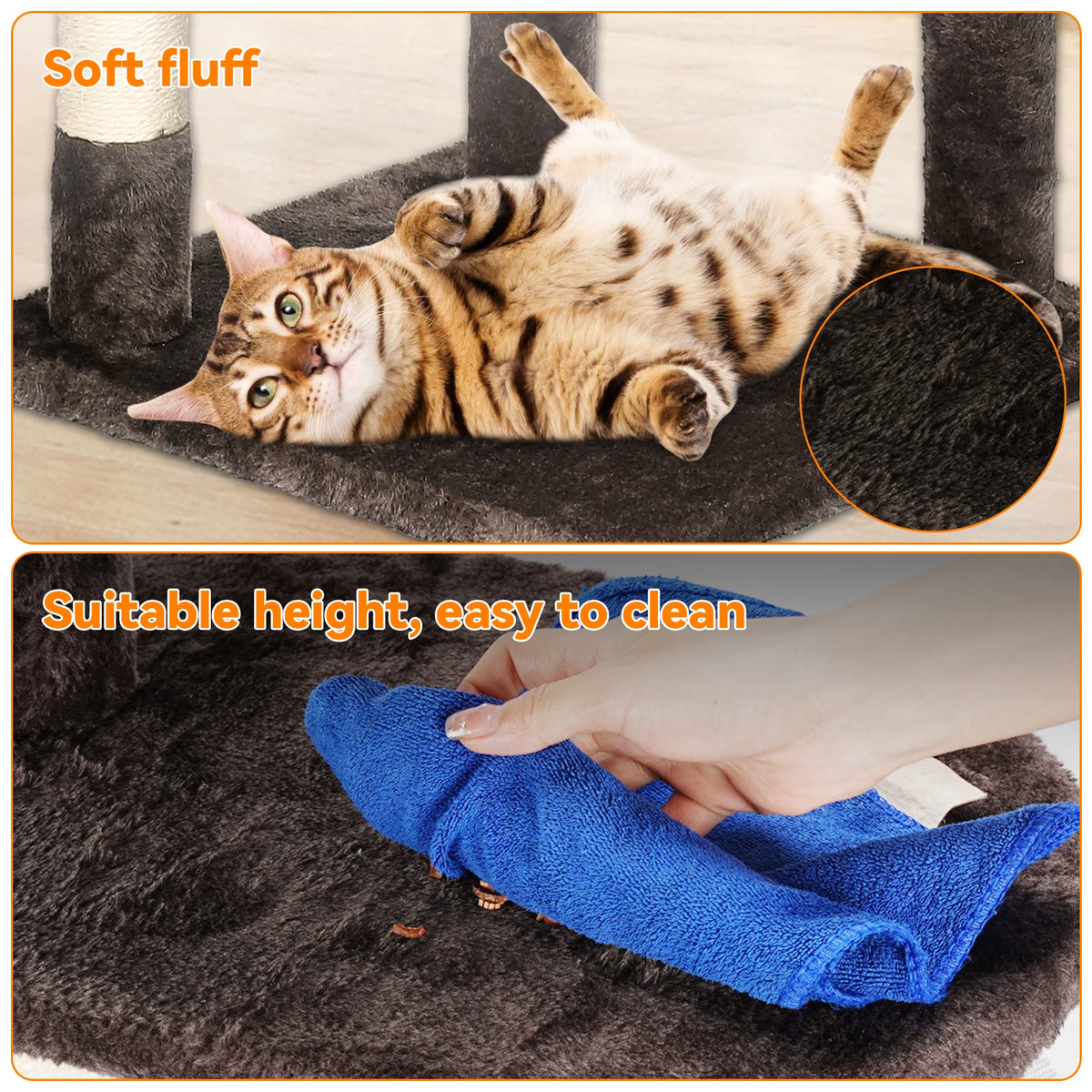 Passerscat Multi-Level Cat Tree 112cm Climbing Frame Scratching Posts Padded Perches Condo Indoor
