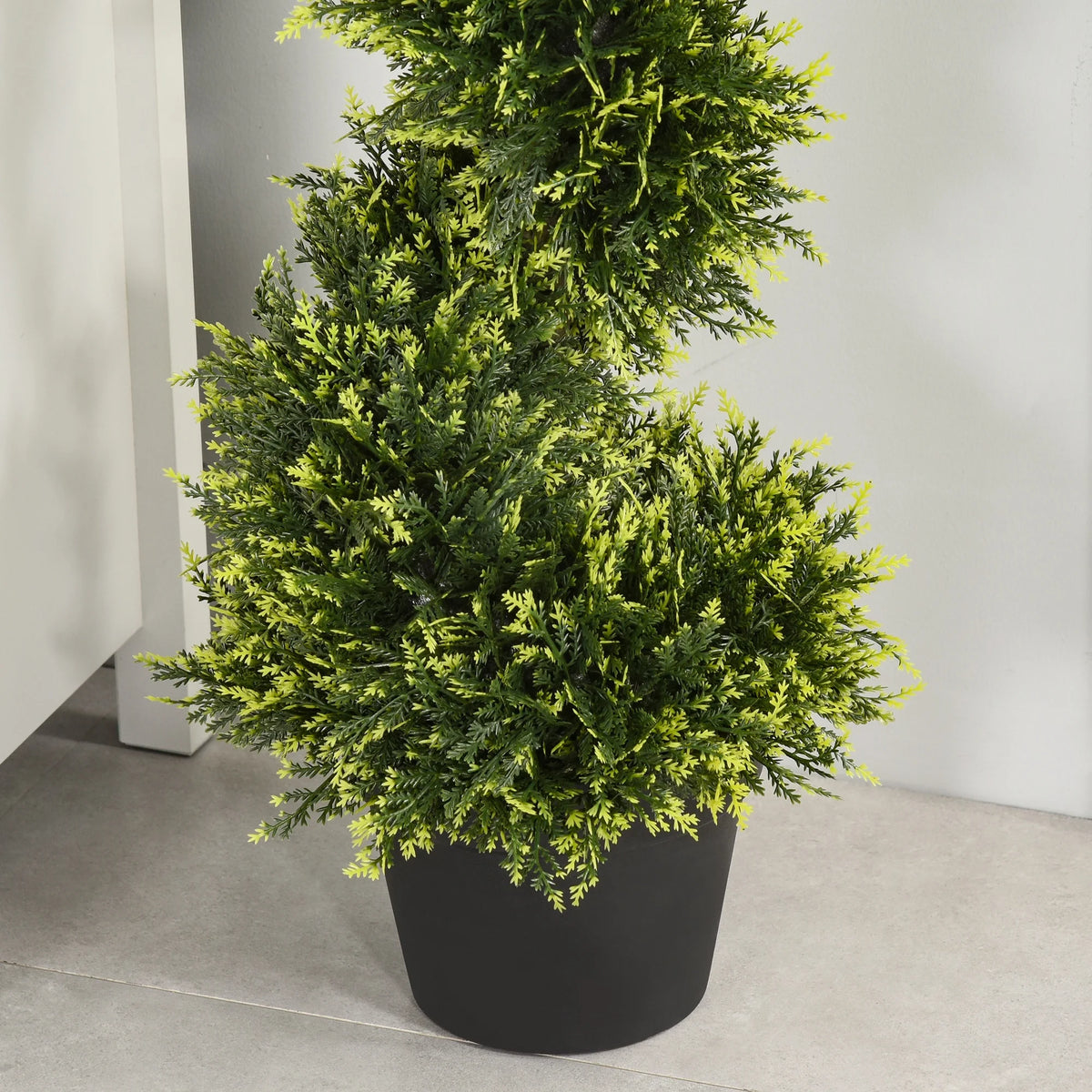Set of 2 Artificial Spiral Topiary Trees in Pots, 90cm