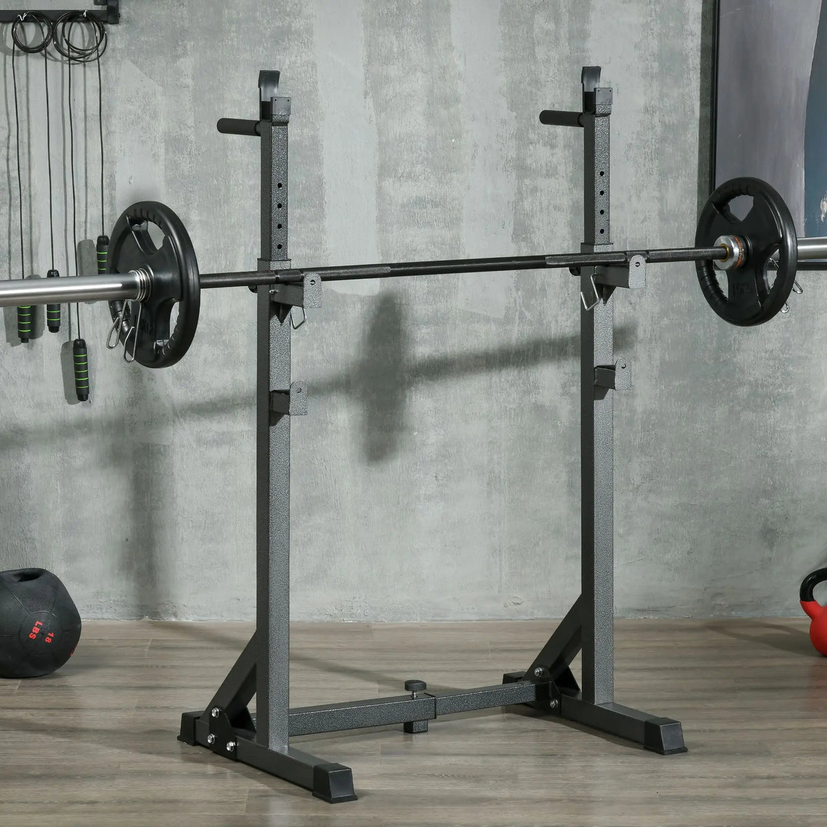 Heavy-Duty Adjustable Squat Rack for Home Gyms, 150kg Capacity