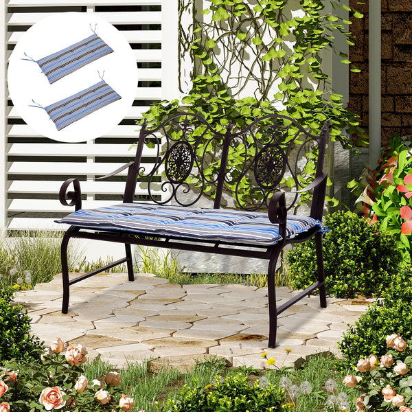2 Pieces Replacement Cushions for Garden Bench with Stripes, Blue