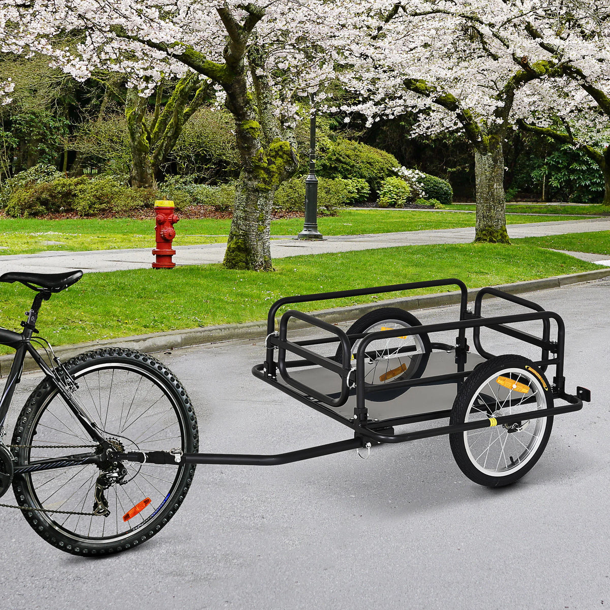 Bicycle Cargo Trailer for Shop Luggage Storage Utility w/ Hitch