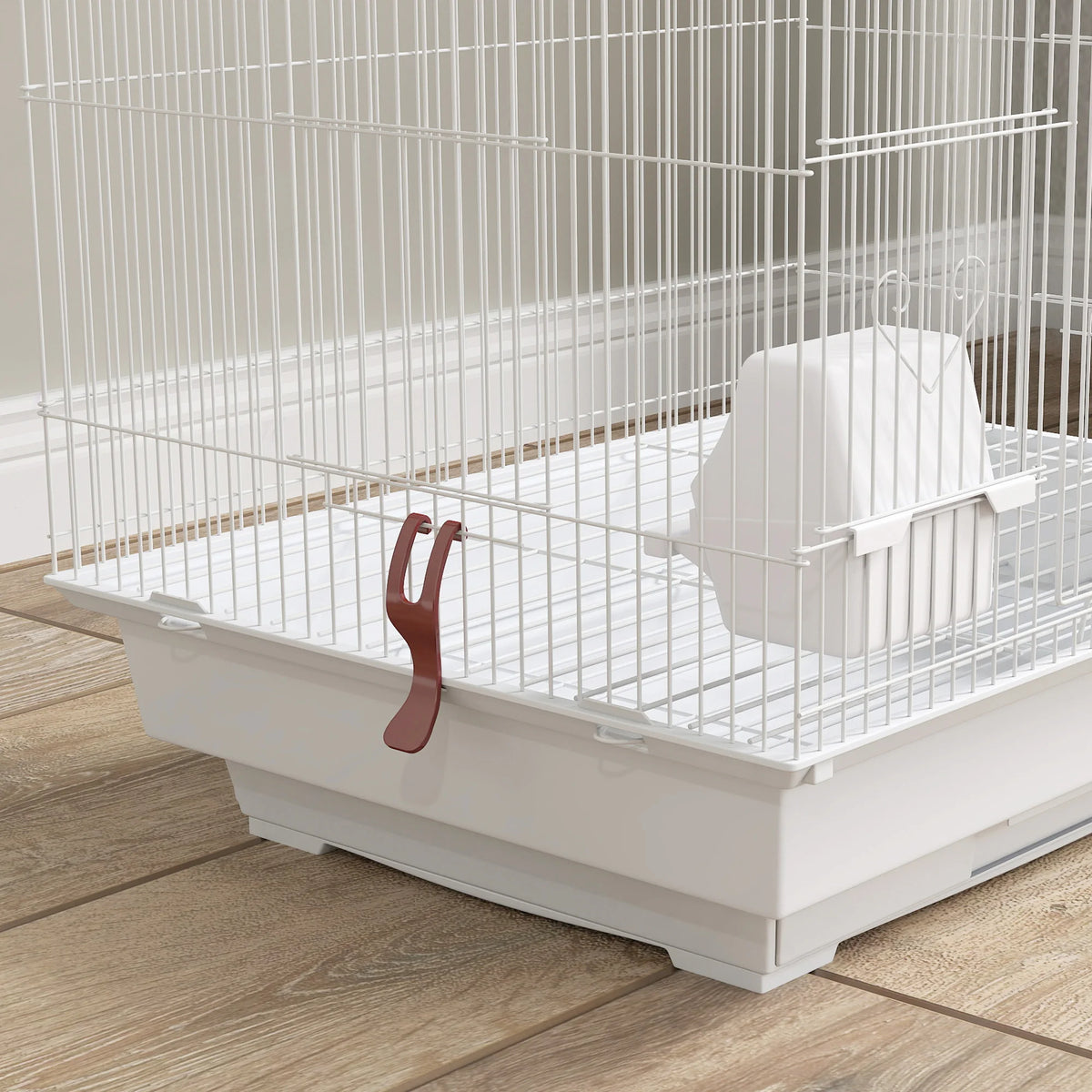 Tall Bird Cage for Budgies Finches and Canaries with Swing Ladder Toys Perches and Removable Tray White