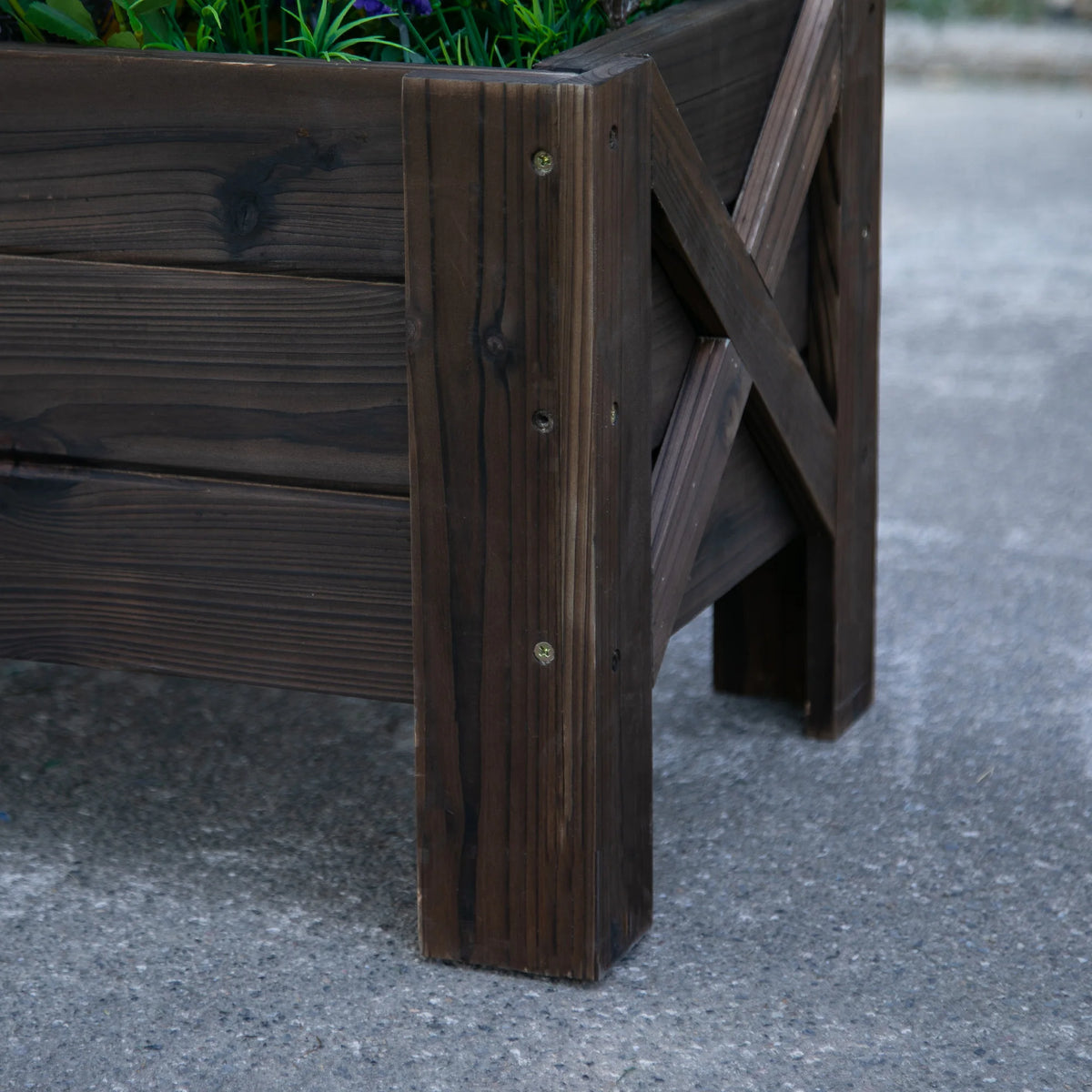 Wooden Garden Raised Bed Planter Box for Flowers & Vegetables, 100 x 36.5 x 36cm