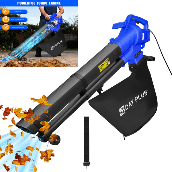 5000W Electric Leaf Blower and Garden Vacuum, 3-in-1 with Mulcher, 35L Bag and 6 Speeds