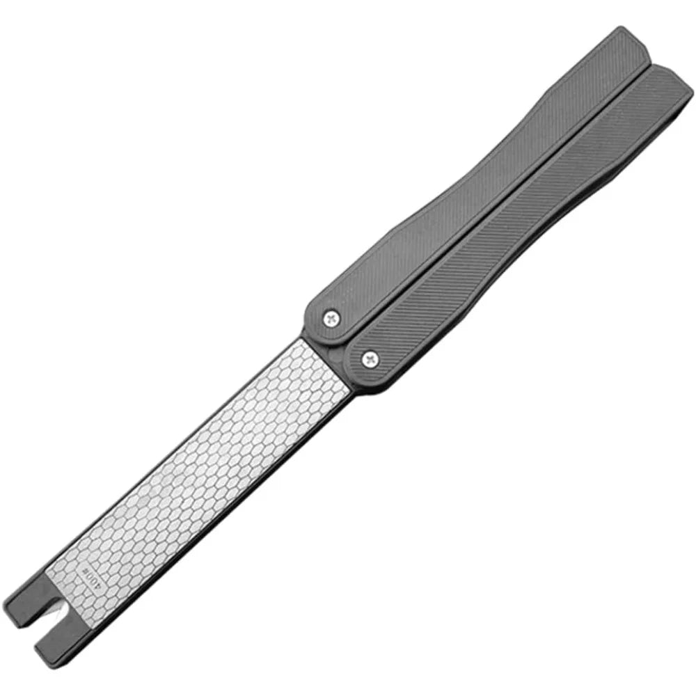 3-in-1 Foldable Double-Sided Knife Sharpener 400/600 Grit | Portable Pocket Grinding Stone for Kitchen and Outdoor Use