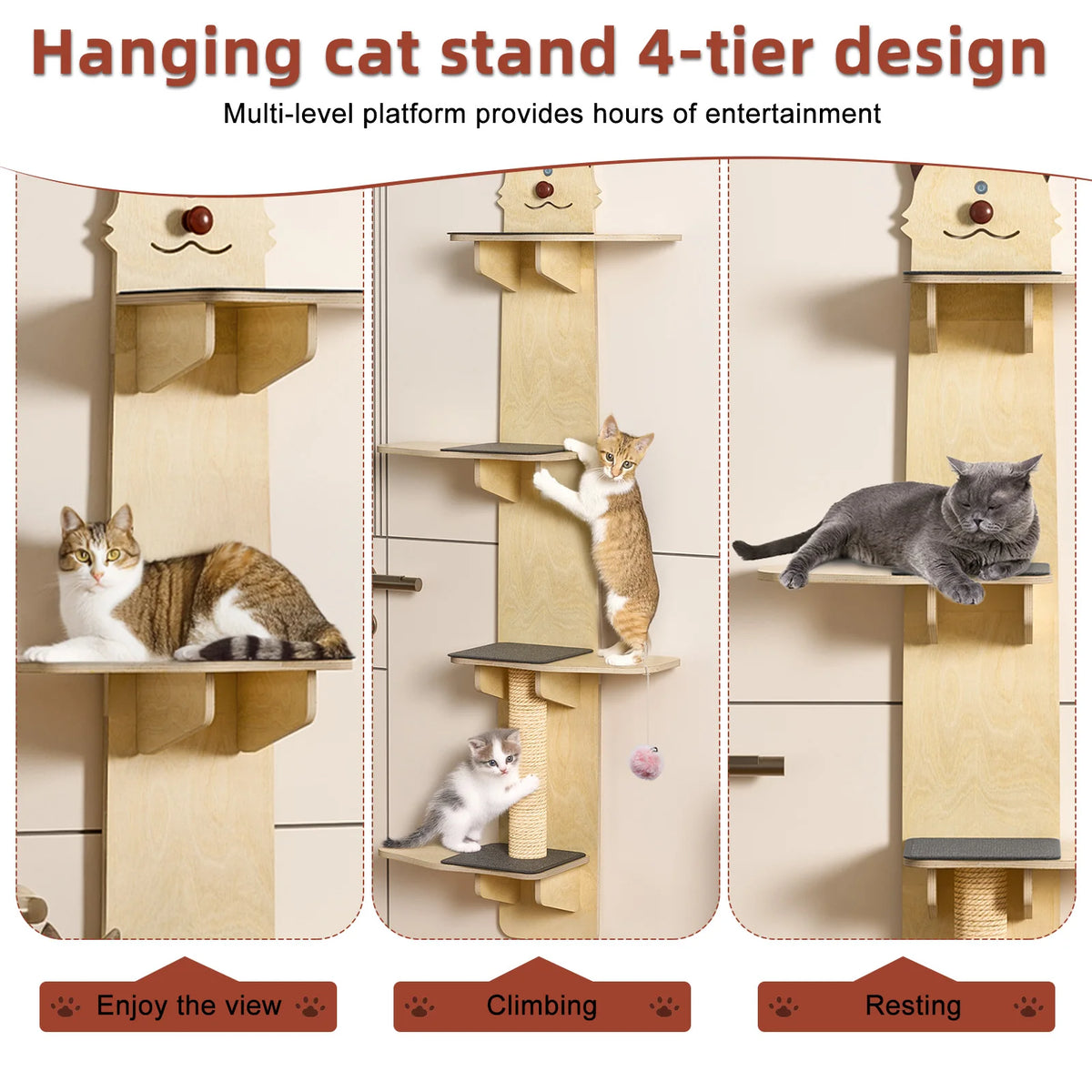 BINGOPAW Green Multi-Level Cat Tree Tower 148cm Sisal Scratching Post Plush Cave for Multiple Cats