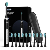 Electric Sonic Toothbrush with 10 Replacement Heads Rechargeable Waterproof Toothbrush
