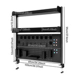 2-Tier Clip-On Desktop Bookshelf Organiser with Pegboard Back | Countertop Shelf for Books and Stationery