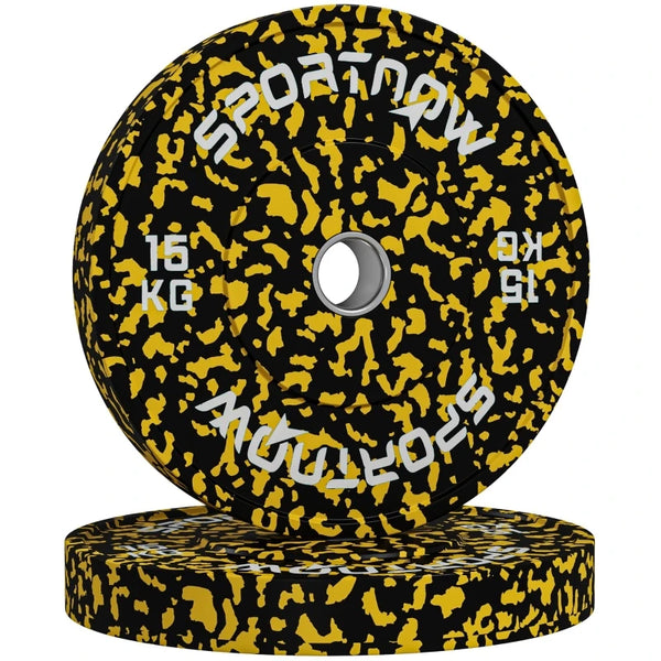 Olympic Weight Plates 2 x 15kg with 5cm Holes Rubber Coated Clearly Marked 45x45x6cm for Home and Gym