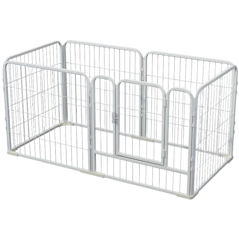 6 Panel Foldable Pet Playpen Anti-Escape Dog Fence Heavy Duty Puppy Kennel 120x60x60cm for Small Medium Pets
