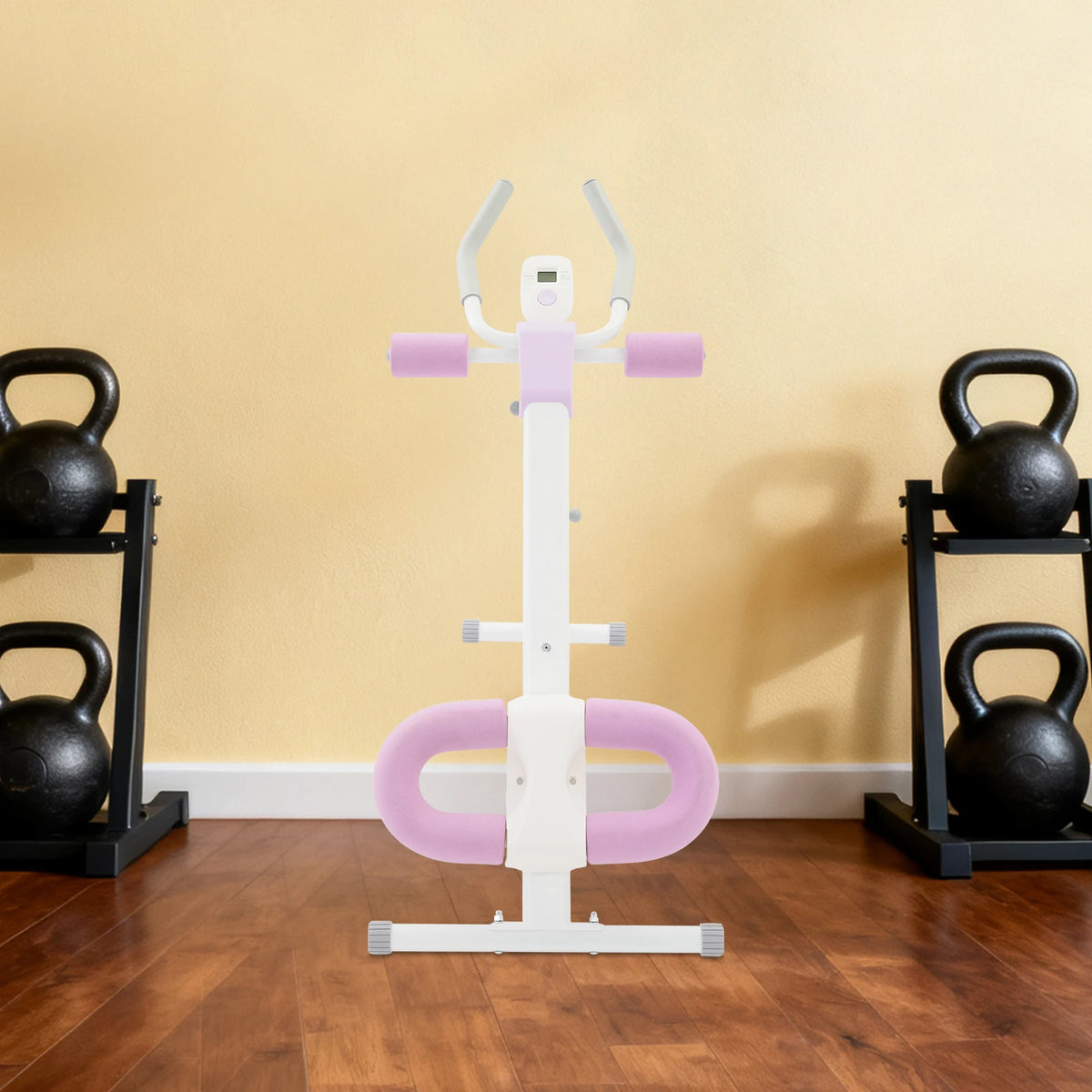 Foldable Abdominal Trainer Machine with LCD Display Adjustable Core Workout Equipment