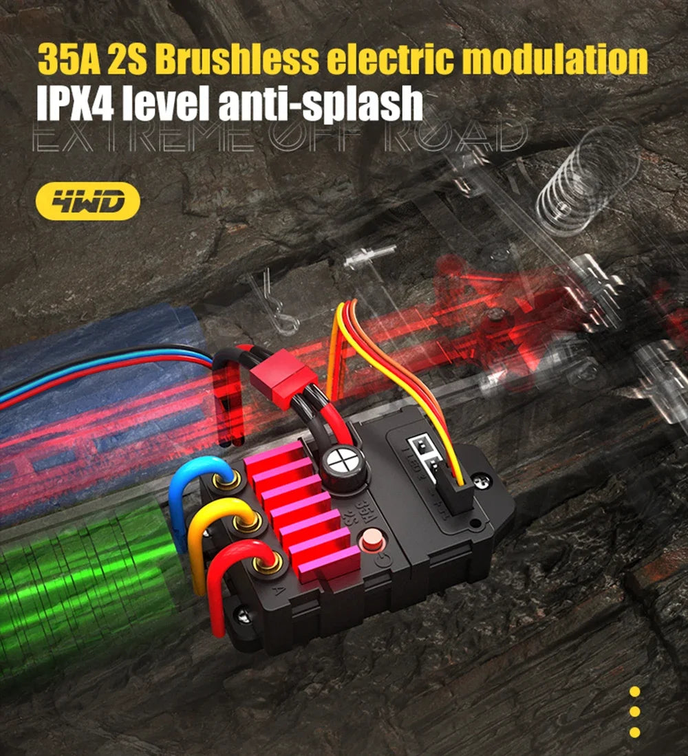 1:14 Scale Brushless 4WD RC Car 43mph High Speed LED Lights Drift Monster Truck with 2 Batteries and 2 Shells for Adults and Kids