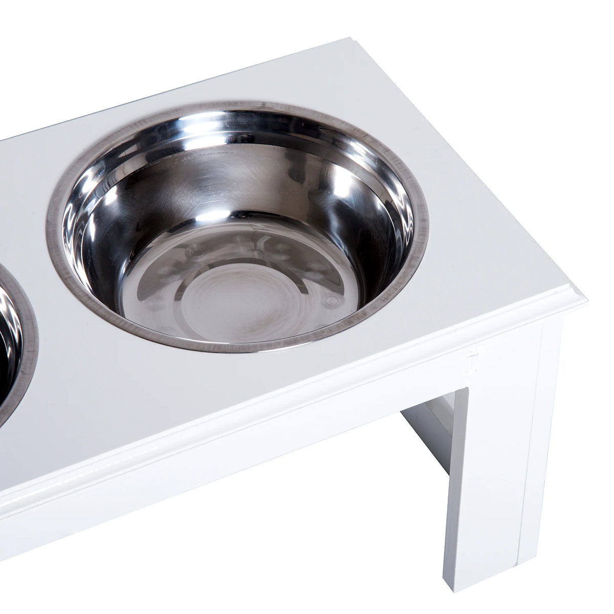 Raised Pet Feeder with Two Stainless Steel Bowls for Dogs