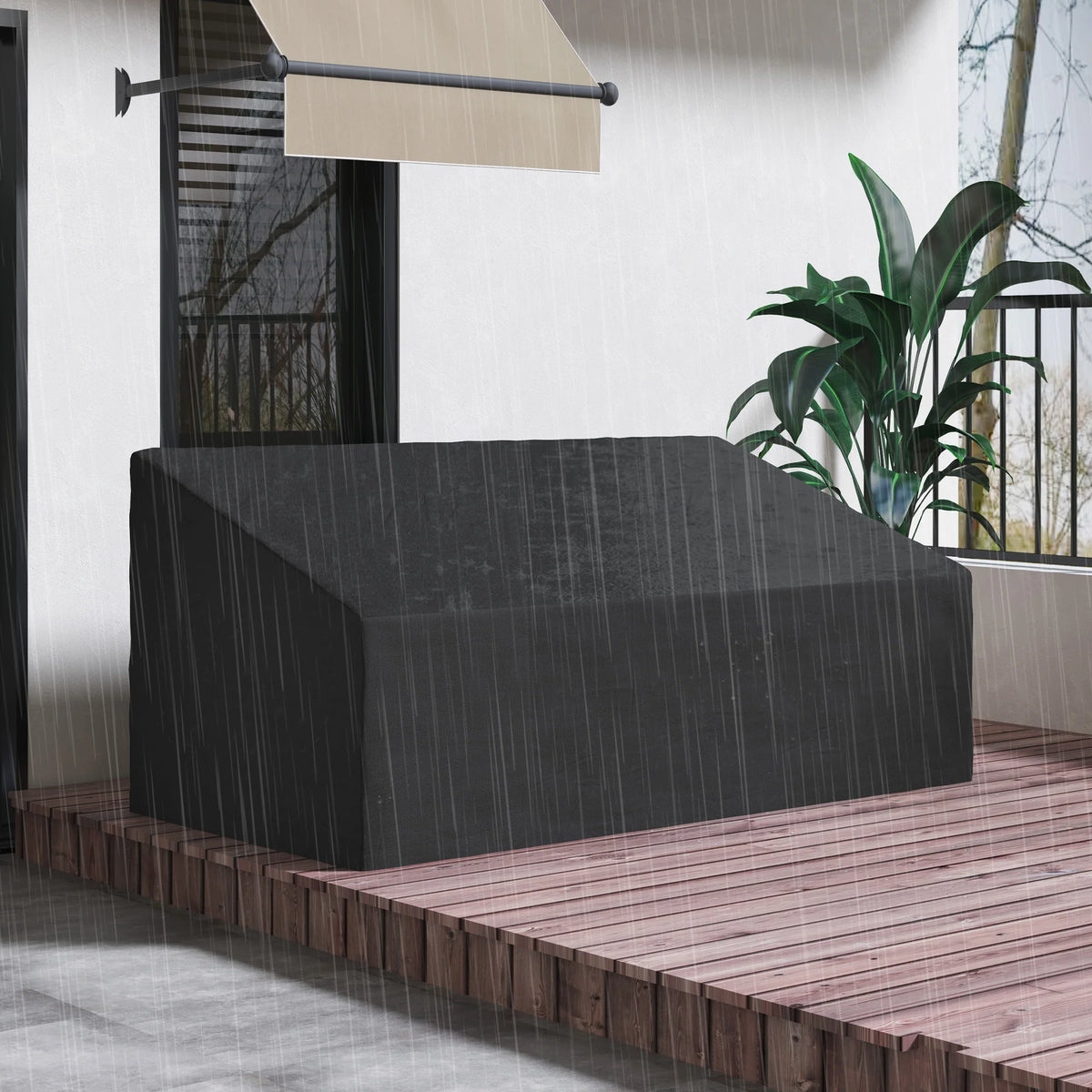 Garden Sofa Cover 218x111x63-101cm Waterproof 600D Oxford Cloth 3 Seater Outdoor Furniture Protector