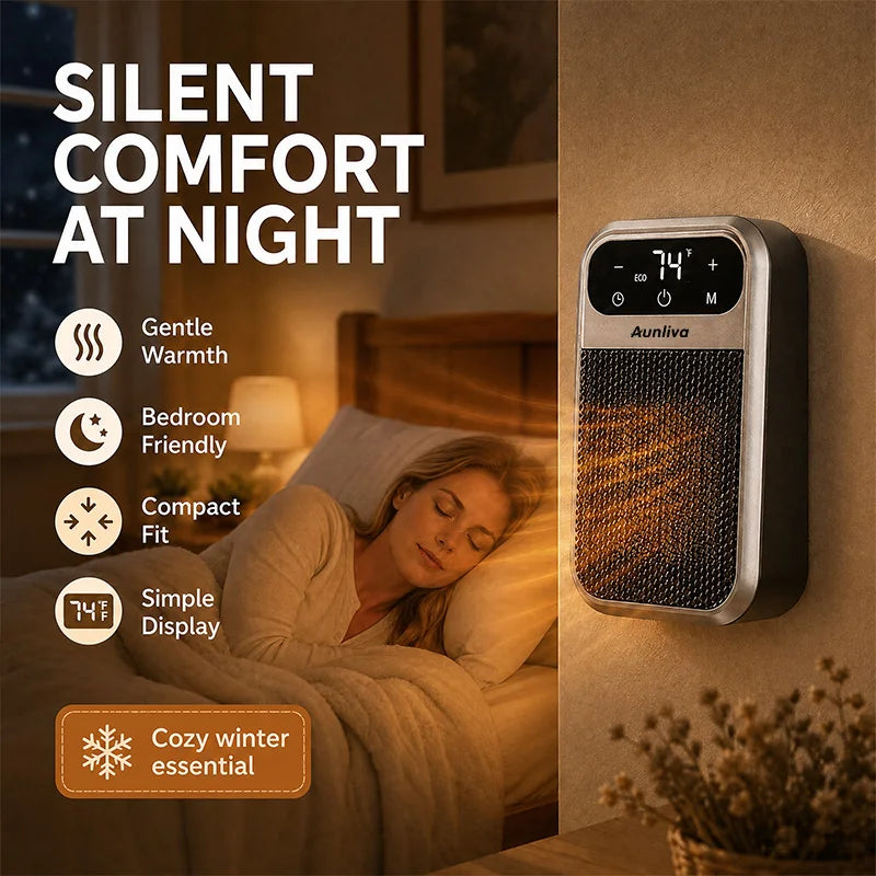 Plug-in Wall Heater with Remote Control, Compact Electric Heater for Home and Office