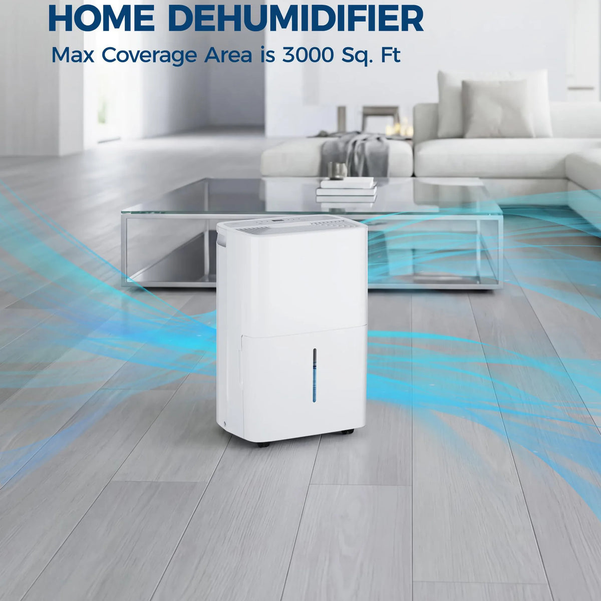 22 Pint Dehumidifier for Large Rooms, Portable with Digital Controls and Auto Shut-Off