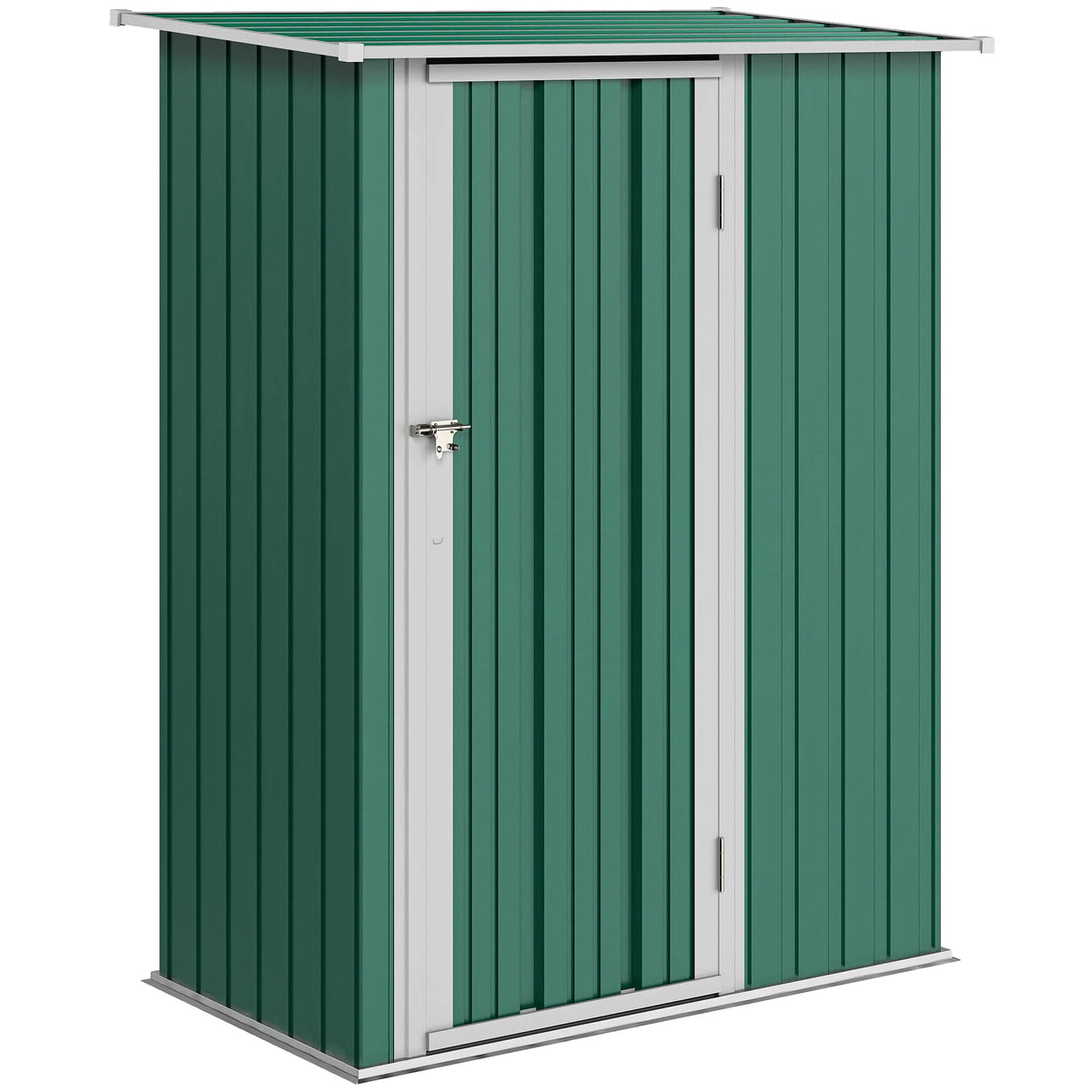 Metal Garden Storage Shed with Latched Door, 142 x 86cm, Green