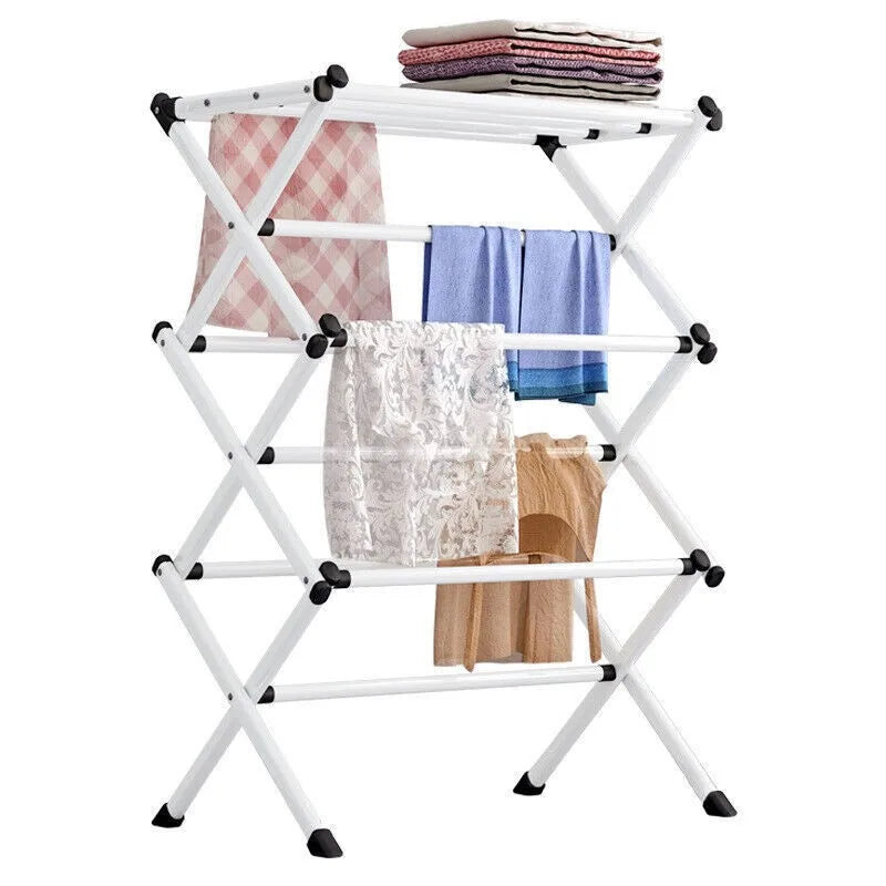3-Tier Folding Clothes Airer, Portable Indoor Laundry Drying Rack